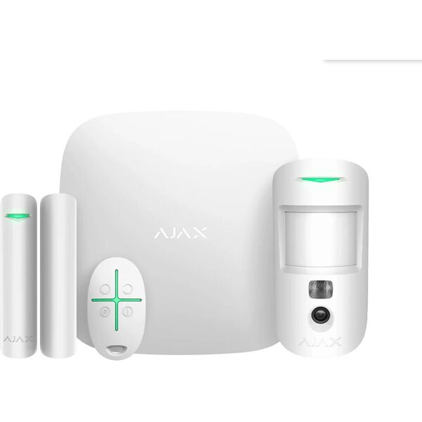 ajax starterkit cam plus asp kit allarme wireless (hub 2 plus + motioncam + doorprotect + spacecontrol) - 38174