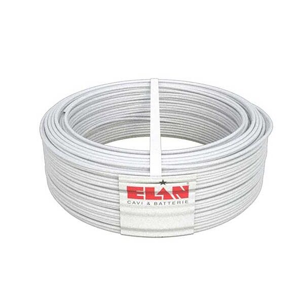 elan cavo allarme schermato 2x0,50+6x0,22 in rame guaina in pvc bianco m1 antifiamma 100mt  - sku 025061