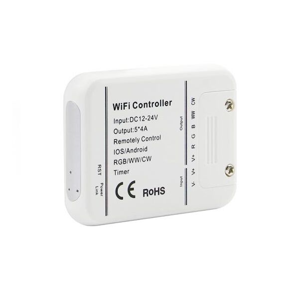 v-tac controller dimmer wi-fi per strisce led wifi gestione remota da smartphone google alexa smart home vt-5009  - sku 8426