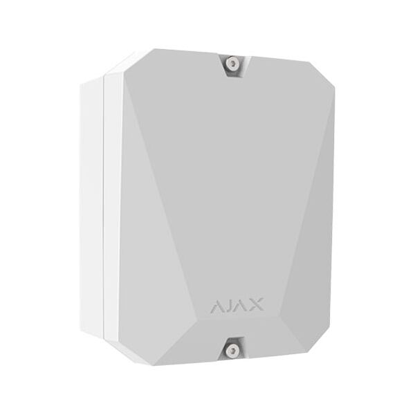 ajax aj-multitransmitter modulo trasmettitore wireless 868mhz utile per integrare sistemi di allarme filari di terze parti colore bianco