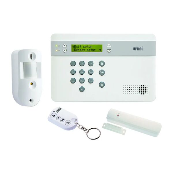 urmet kit antifurto wireless  gsm/gprs 868 mhz 2 zone portata 200 con sirena e telecomando