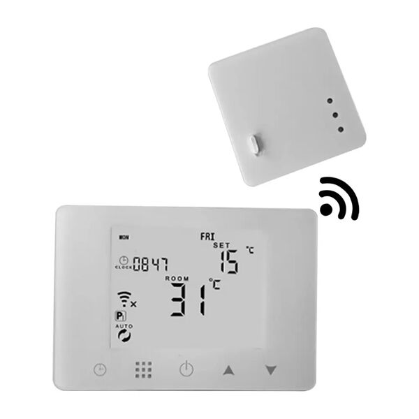 proxe cronotermostato settimanale da parete  wifi bianco controllo remoto app tuya 230v