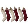 HTN Borgogna Unica E Borgogna Unica E Invory White Knit Christmas Pack 6