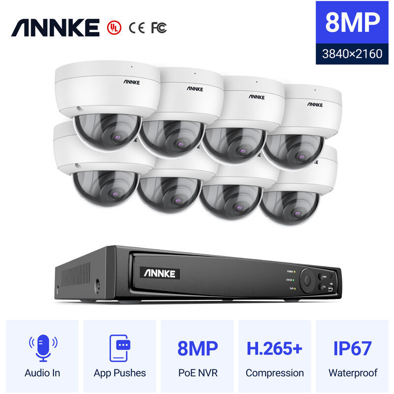 ANNKE H800 8CH 8MP 4K Ultra HD PoE ONVIF NVR Sistema di telecamere di
