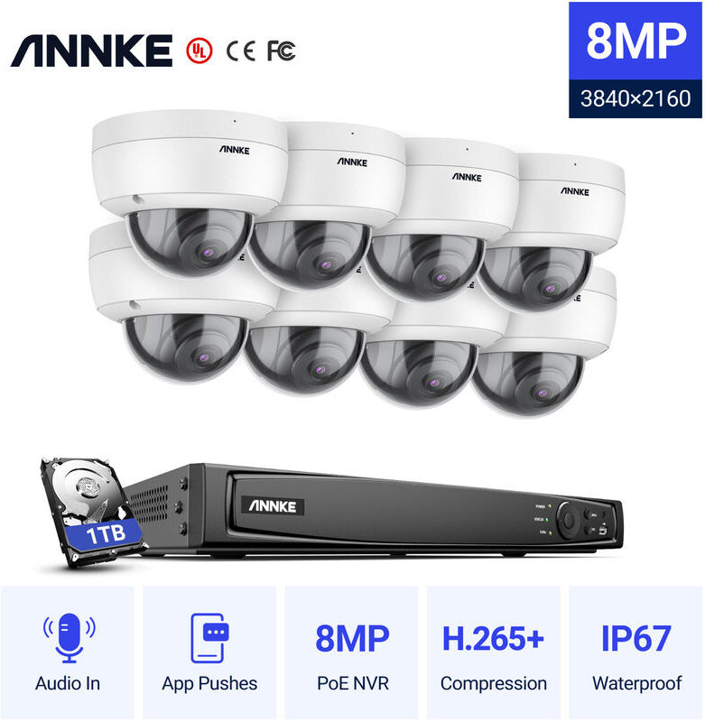 ANNKE H800 16CH 8MP 4K Ultra HD PoE ONVIF NVR Sistema di telecamere di