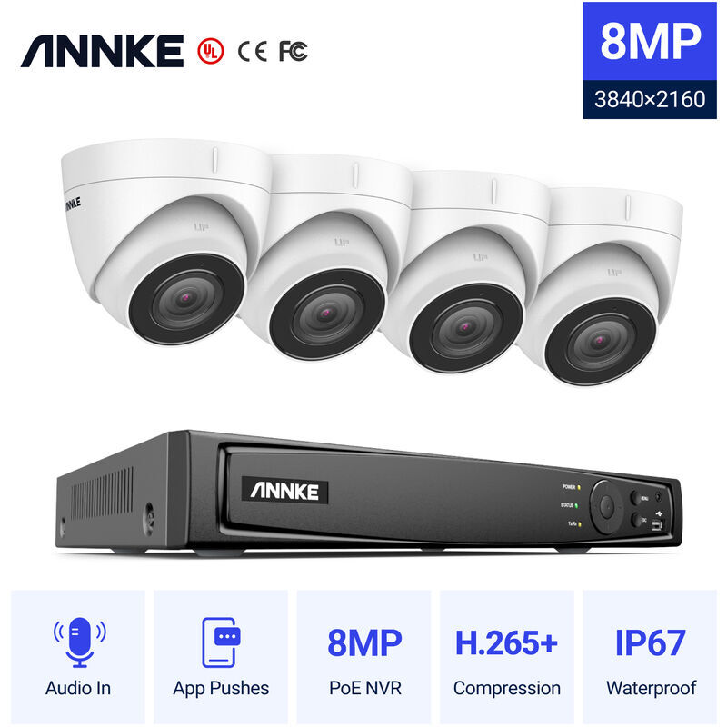 ANNKE Sistema di videosorveglianza di rete PoE 4K Ultra HD, NVR di