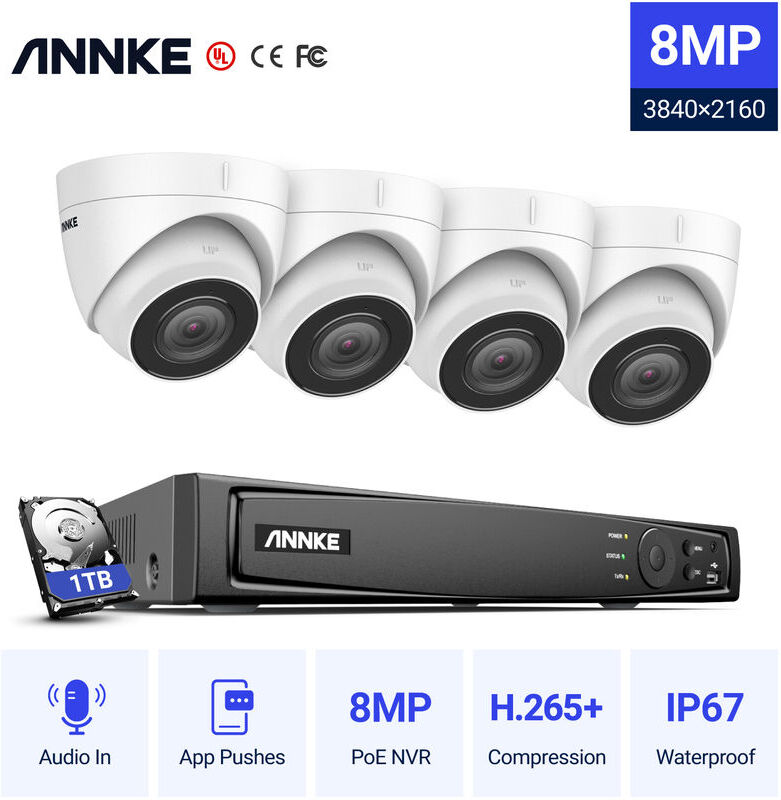 ANNKE Sistema di videosorveglianza di rete PoE 4K Ultra HD, NVR di