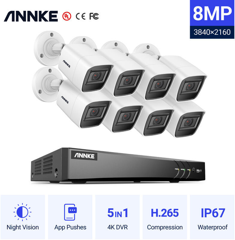 ANNKE Sistema di telecamere CCTV DVR Ultra HD 4K H.265 a 8 canali e