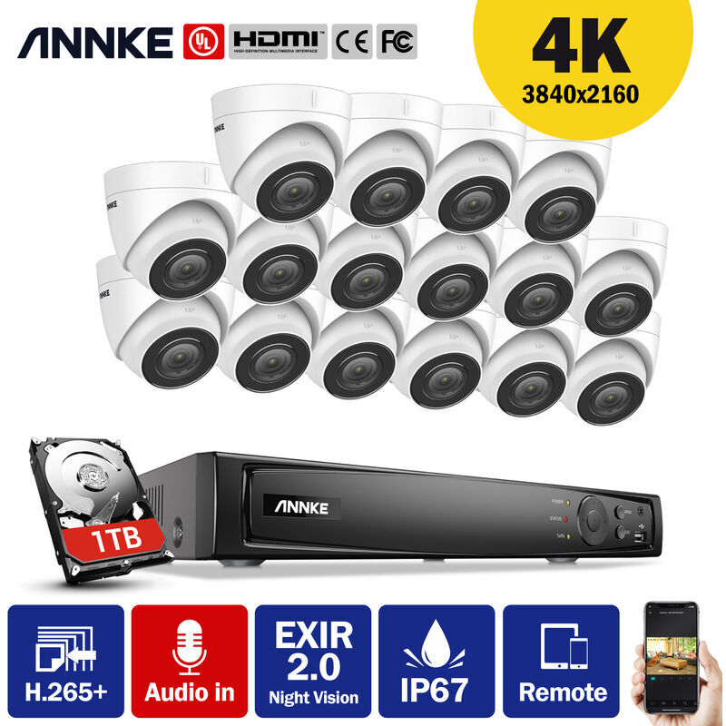 ANNKE Kit di videosorveglianza ANNKE Sistema di videosorveglianza di rete PoE