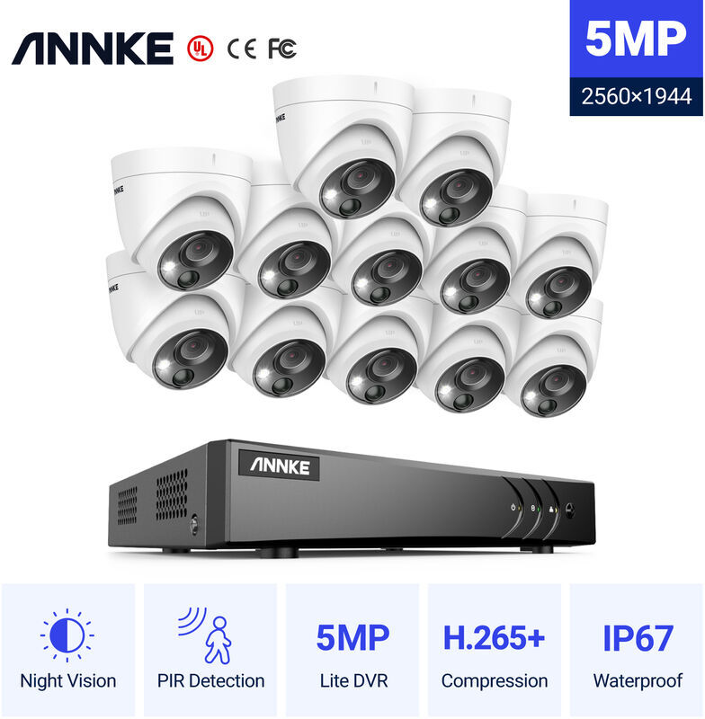 ANNKE Sistema di telecamere di sicurezza cablato 16CH 5MP H.265 Pro +