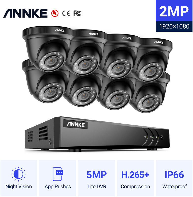 ANNKE Sistema di telecamere di sicurezza CCTV a 8 canali DVR 3MP 5-in-1 con