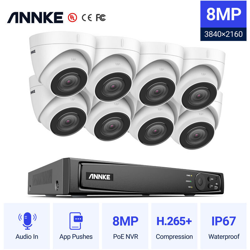 ANNKE Sistema di videosorveglianza di rete PoE 4K Ultra HD, NVR di