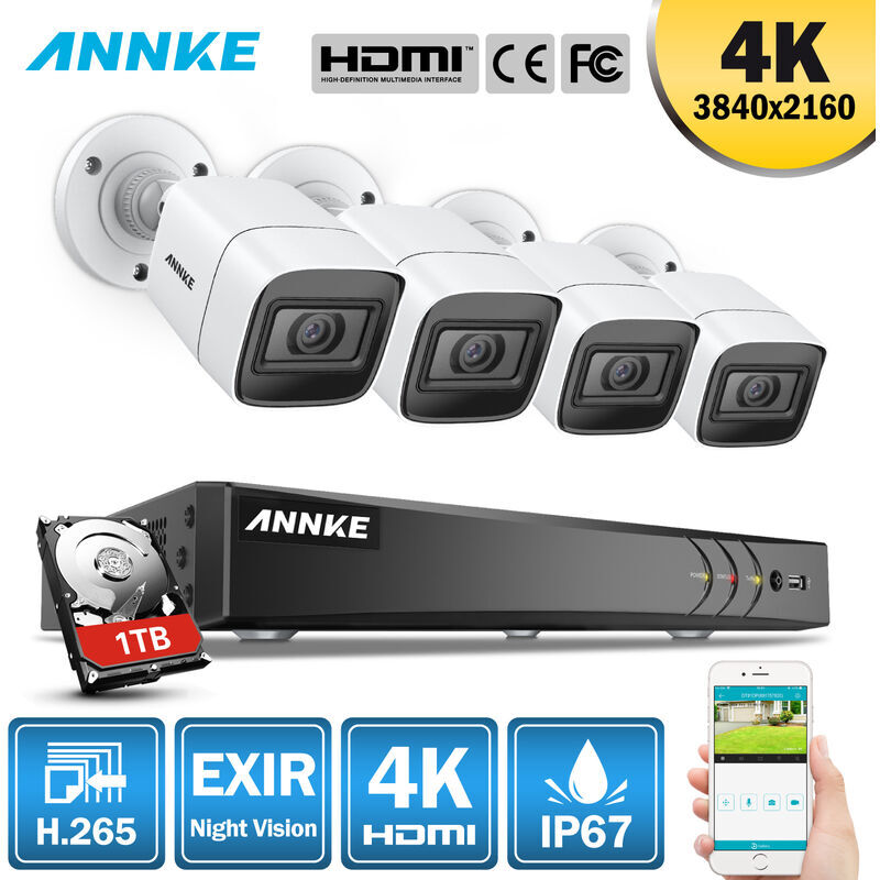 ANNKE Kit di videosorveglianza ANNKE Sistema di telecamere CCTV DVR Ultra HD