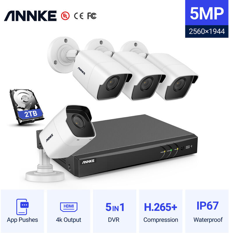 ANNKE Kit di videosorveglianza Sistema di telecamere CCTV 8 canali Ultra HD