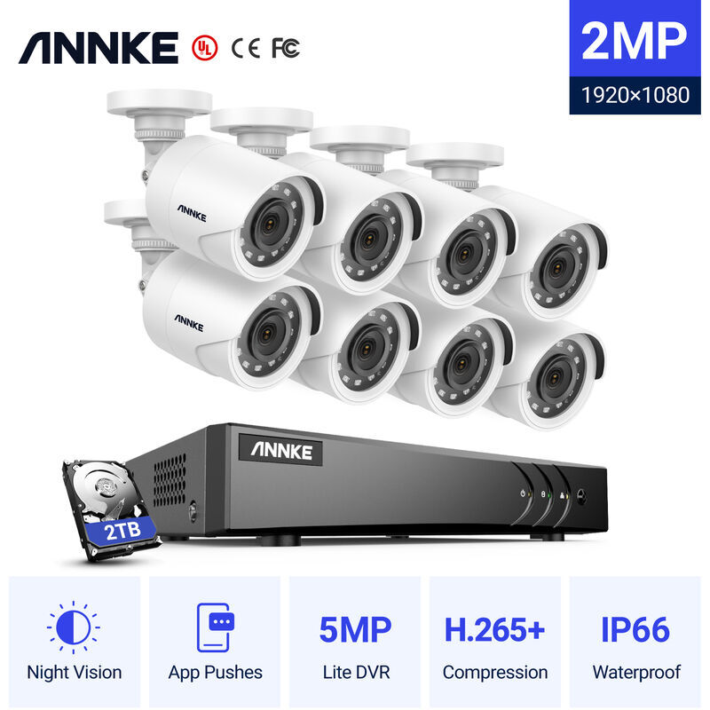 ANNKE Kit di videosorveglianza ANNKE Sistema di telecamere di sicurezza CCTV