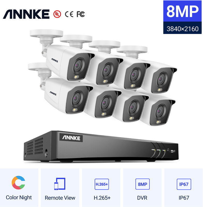 ANNKE Kit di videosorveglianza ANNKE Sistema di telecamere di sicurezza DVR