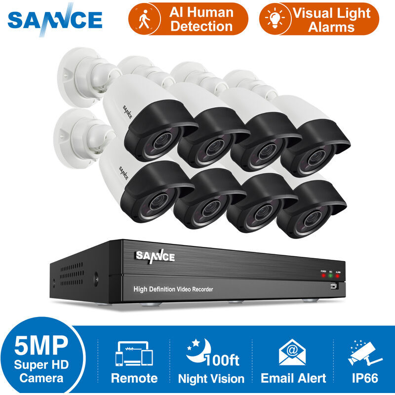 SANNCE Kit di videosorveglianza SANNCE Sistema di telecamere di sicurezza DVR