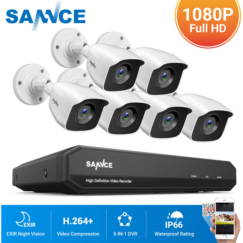 SANNCE Registratore DVR CCTV 5-in-1 con sistema di telecamere di