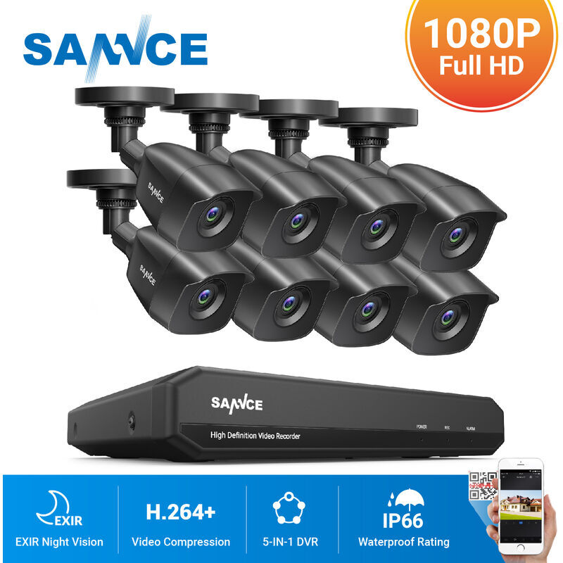 SANNCE Registratore DVR CCTV 5-in-1 con sistema di telecamere di