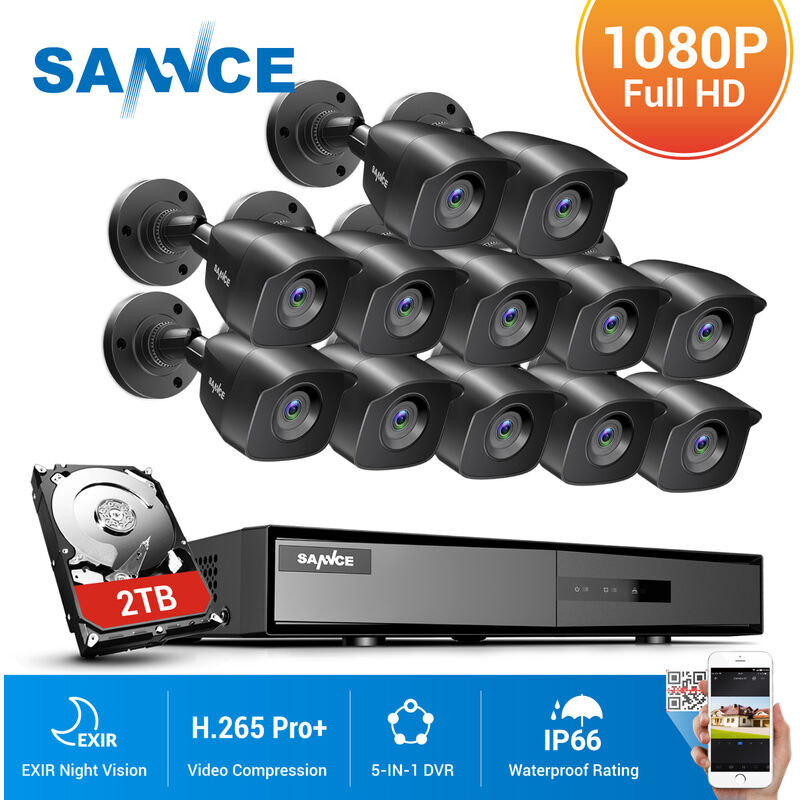 SANNCE Registratore DVR CCTV 5-in-1 con sistema di telecamere di