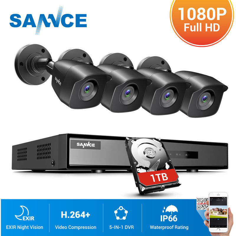 SANNCE Registratore DVR CCTV 5-in-1 con sistema di telecamere di