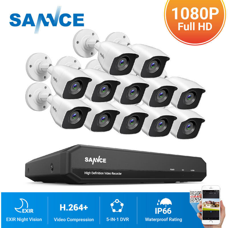 SANNCE Registratore DVR CCTV 5-in-1 con sistema di telecamere di