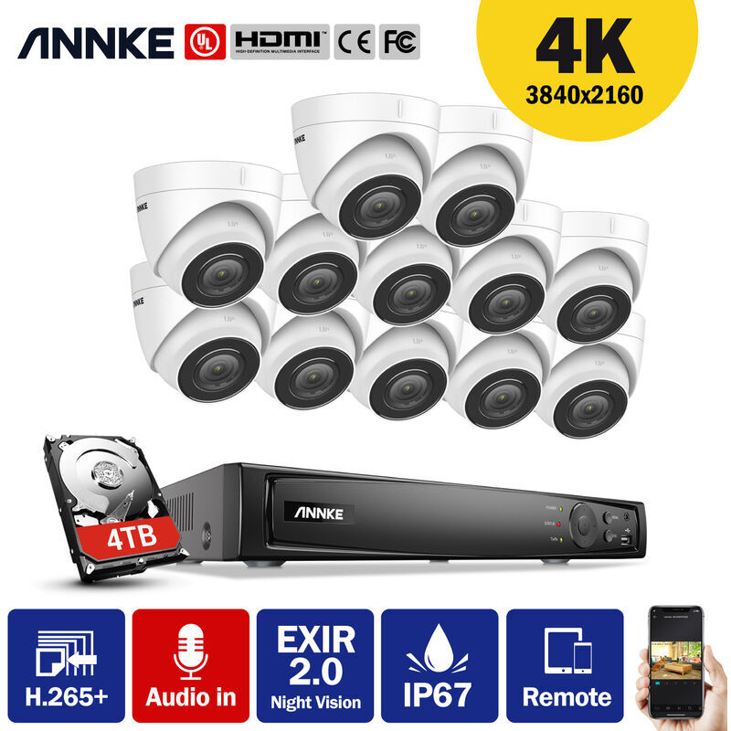 ANNKE Kit di videosorveglianza ANNKE Sistema di videosorveglianza di rete PoE
