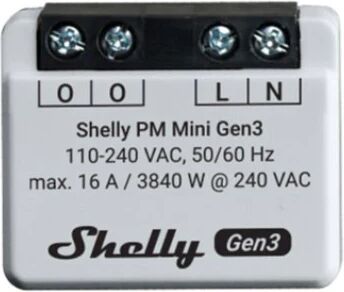 Shelly PM Mini Gen3 interruttore elettrico Interruttore intelligente 1P Grigio