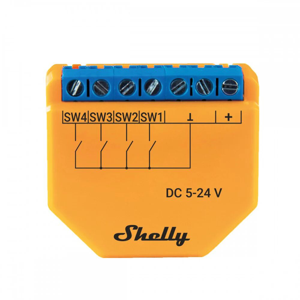 Shelly Plus i4 DC trasmettitore di potenza Arancione