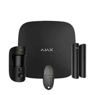 AJAX STARTERKIT CAM Nero Kit allarme wireless 2G con sensore con fotocamera, contatto magnetico e telecomando