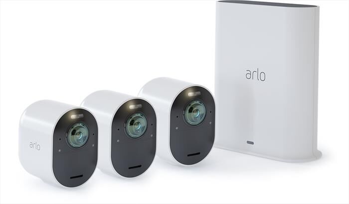 ARLO Ultra V2 3 Cam 4k + Hub-white