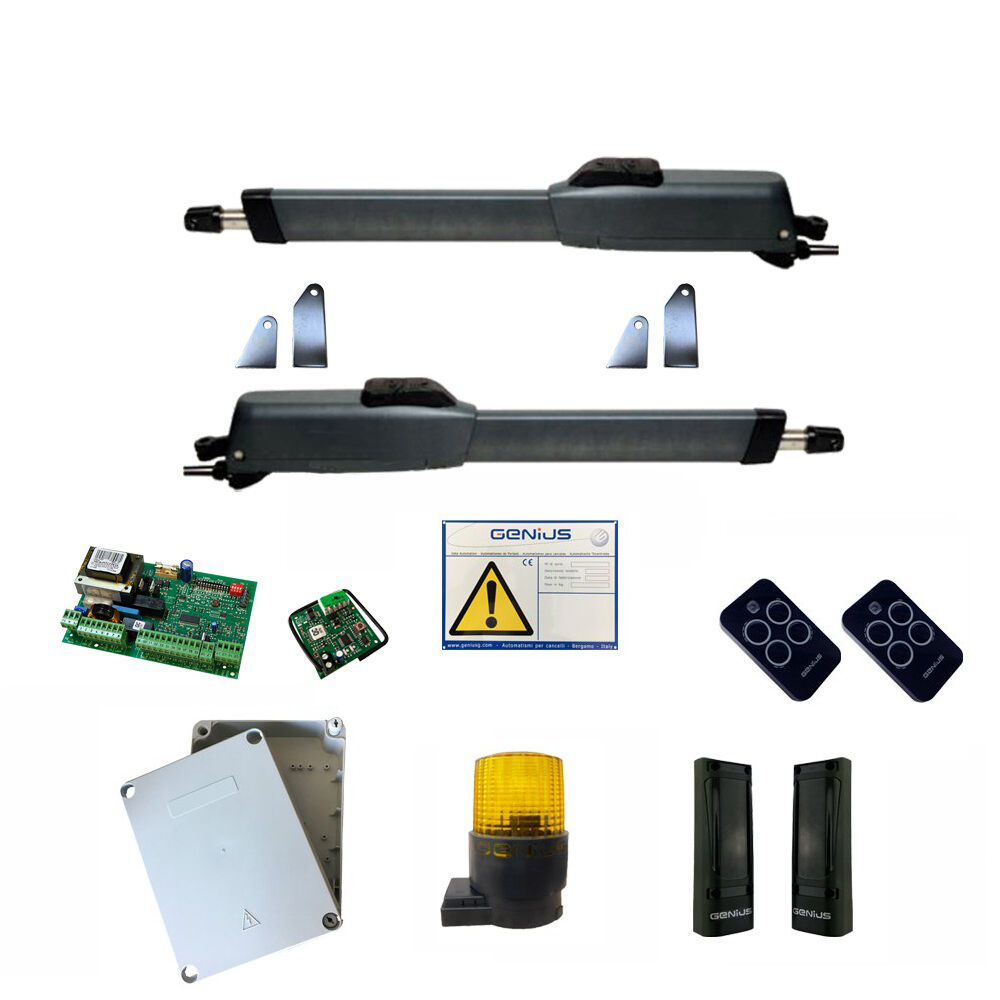 Genius Kit Cancello Battente A 2 Ante 3mt Mistral 400 Rc 433mhz Automazione Faac  Max 350kg/anta - 51700781