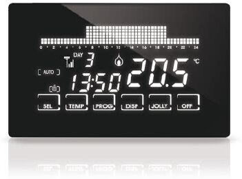 Fantini Cosmi Cronotermostato Settimanale Ultrapiatto E Touch Screen, A 230 V-50 Hz, Nero