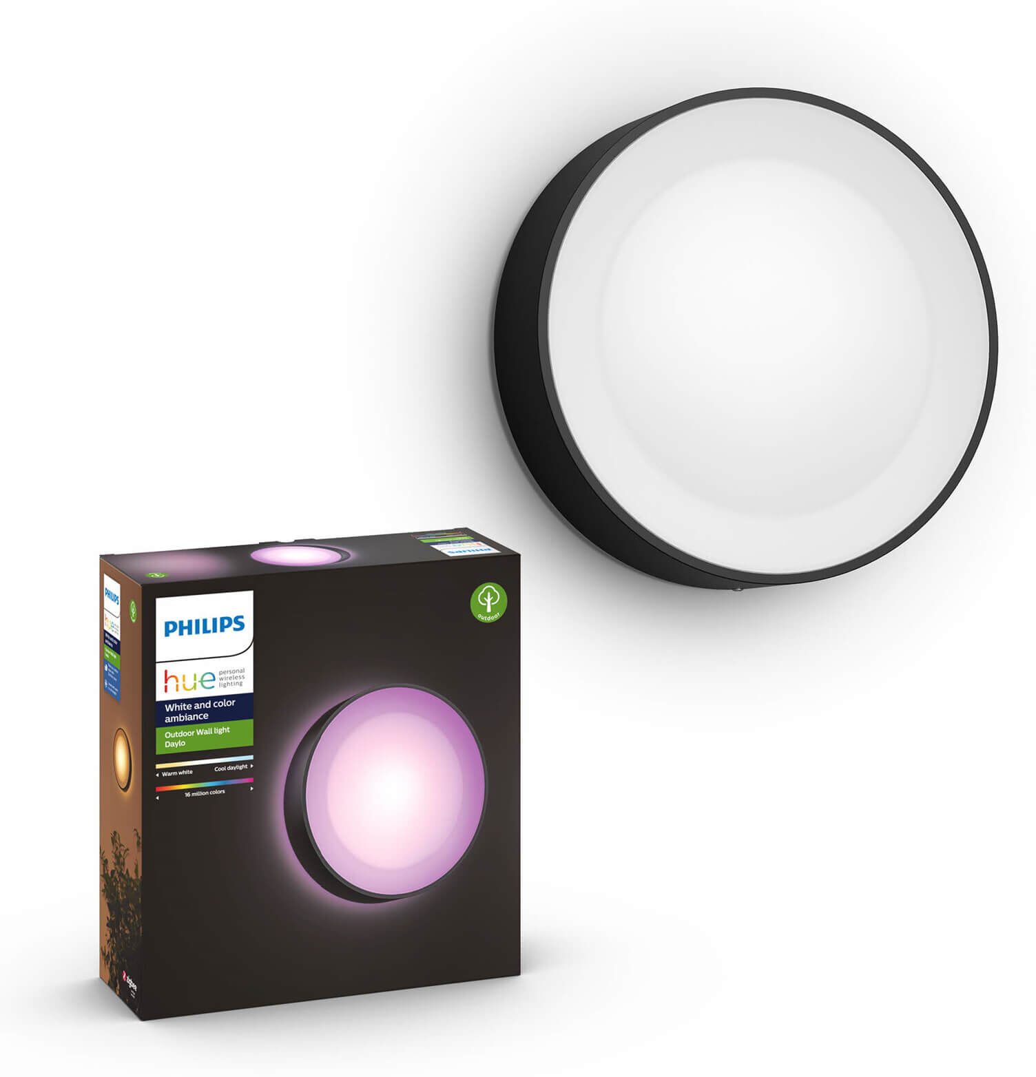 Philips Hue Outdoor Daylo wandlamp - White & Color - zwart