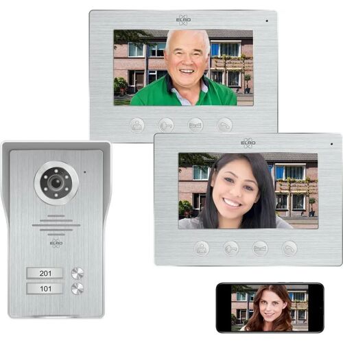 ELRO DV477IP2 Wifi IP Video Deur Intercom - 2 Appartementen - met 2x 7 inch kleurenscherm - Color Ni