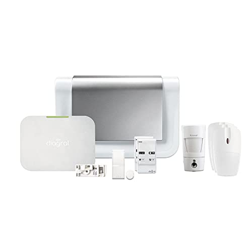 Diagral DIAG17CSF connected home alarm pack met GSM + DIAG29AVX volumetrische detector compatibel met huisdieren  Kit 1