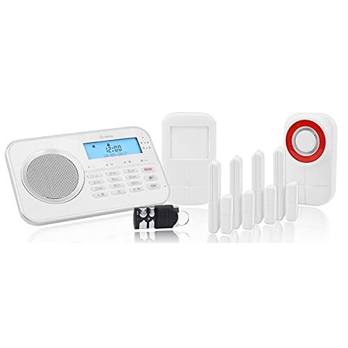 Olympia Premium alarmsysteem set Protect 9878 GSM   alarmsysteem huis met buitensirene   draadloos alarmsysteem woning met app   Plug & Play tot 32 sensoren met GSM-module