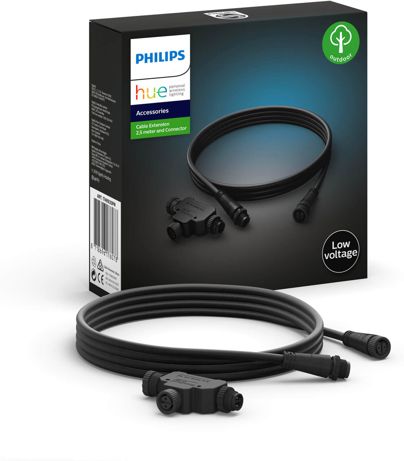 Philips Hue Outdoor verlengkabel + T-stuk - 2,5m