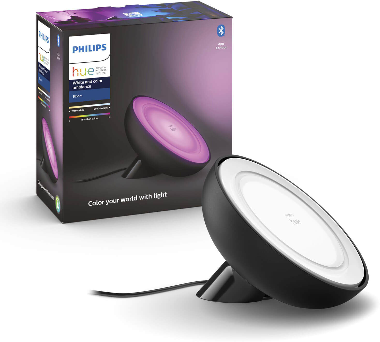 Philips Hue Bloom tafellamp - White & Color - zwart