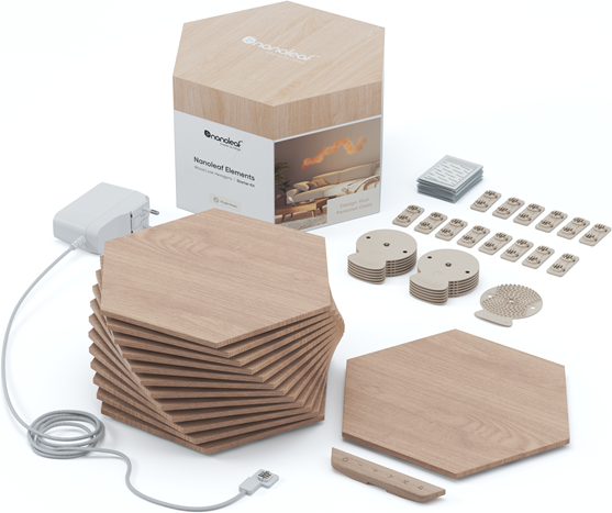 Nanoleaf Elements - Wood Look Hexagons Starter Kit (13 Panels)