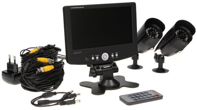 Orno Pack Vigilância (monitor Gravador + 2 Camaras + Cabos + Transformador + Comando) - Orno