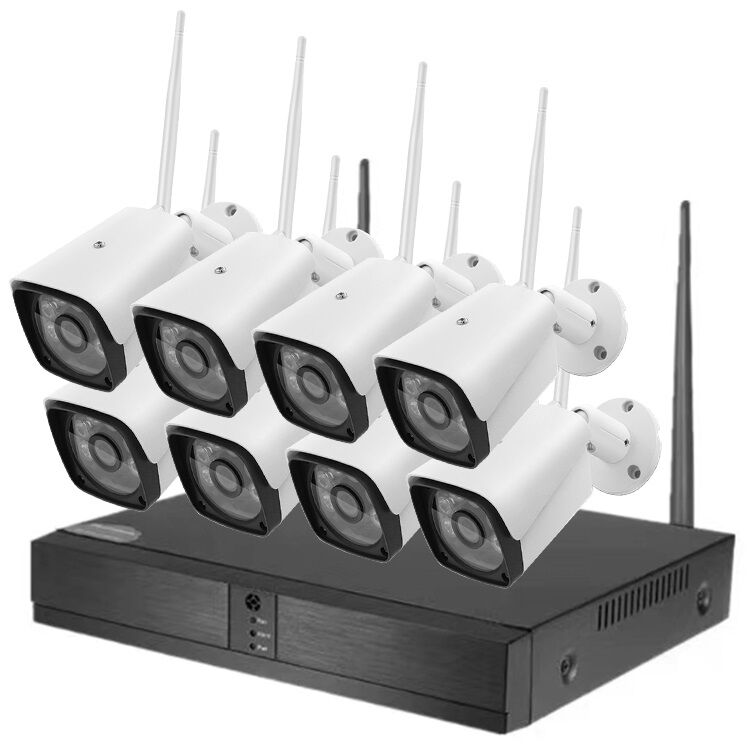 Default Pack Vigilância Ip Wi-fi (gravador Nvr 8 Canais + 8 Camaras 2,1mp Full Hd 1080p)