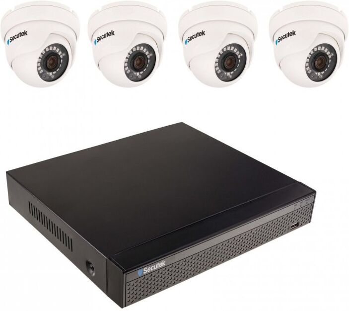 Secutek Kit de camere 8MP cu inregistrare 4K Secutek SLG-NVR3604CDP1S800 - camera dome 4X 8MP, NVR