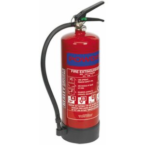 LOOPS 6kg Refillable Dry Powder Fire Extinguisher - Mounting Bracket - Pressure Gauge