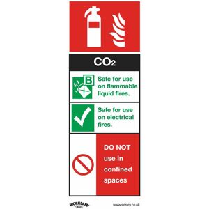 Sealey - Safe Conditions Safety Sign - CO2 Fire Extinguisher - Self-Adhesive Vinyl - Pack of 10 SS21V10