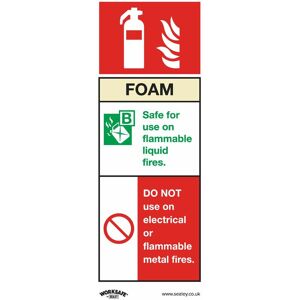 Sealey - Safe Conditions Safety Sign - Foam Fire Extinguisher - Self-Adhesive Vinyl - Pack of 10 SS30V10