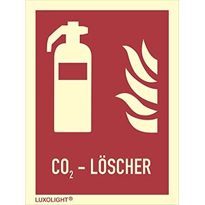 Luxolight 0046.10215 Fire Safety Sign-CO2 Extinguisher, Signal red (RAL 3001)