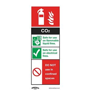 Sealey SS21P1 CO2 Fire Extinguisher - Safe Conditions Safety Sign - Rigid Plastic