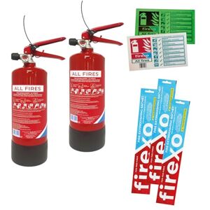 Firexo Holiday Home Airbnb Fire Safety Pack - Multipurpose Fire Extinguisher Pack for ALL FIRES inc Lithium-ion Battery Fires