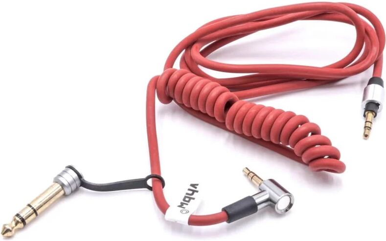 vhbw Audio AUX Cable compatible with Monster Beats by Dr. Dre Solo 2, Solo 3 Headphones - Audio Cable, 3.5 mm Jack to 6.3 mm, 150 cm Red